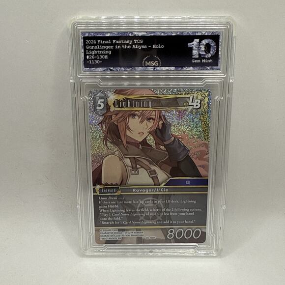 Final Fantasy TCG Gunslinger In The Abyss Lightning LB 26-130H Foil Graded 10 - Picture 1 of 2
